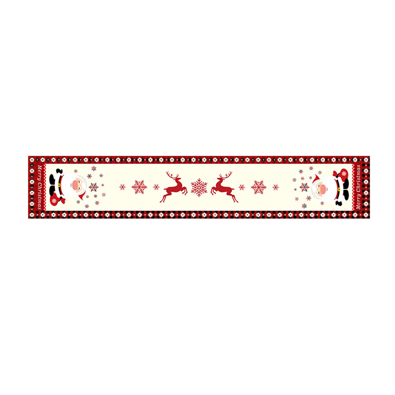Linen Table Runner - Camino de mesa navideño floral festivo
