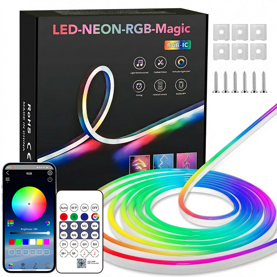 Tira de LED RGB Neon Bluetooth - Home Decor Free App reseña y precio
