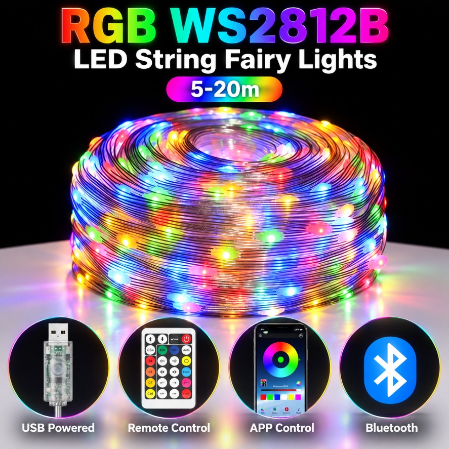 Guirnalda de luces LED RGB WS2 - Home Decor Free App reseña y precio