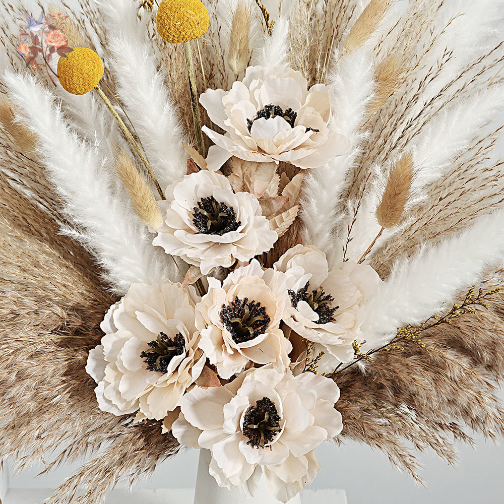 Ramo de flores artificiales es - Pampas Grass Decor reseña y precio