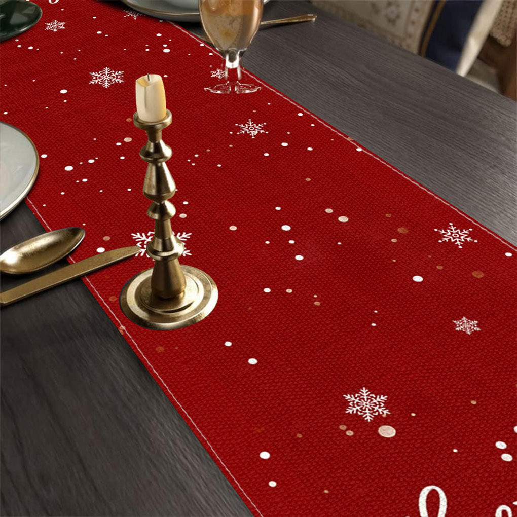 Camino de mesa navideño floral - Linen Table Runner reseña y precio