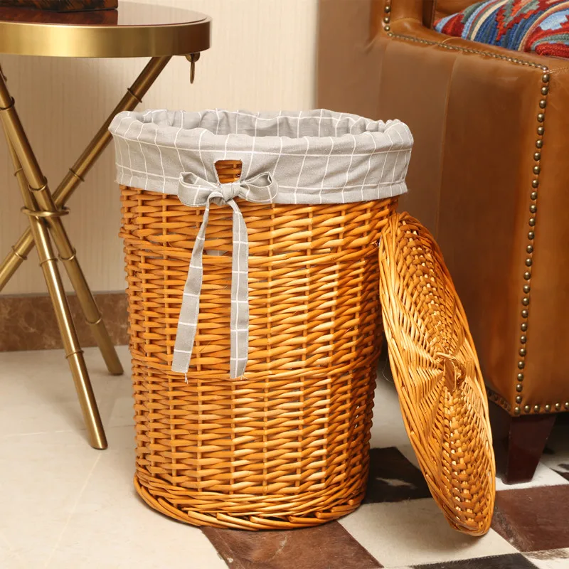 Cesto de mimbre con tapa para  - Rattan Plant Basket reseña y precio