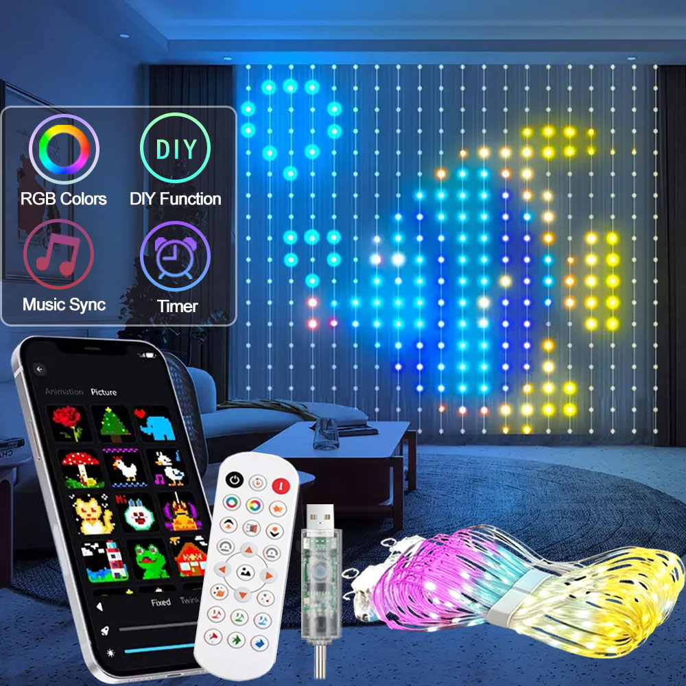 Cortina de Luces LED Inteligen - Home Decor Free App reseña y precio