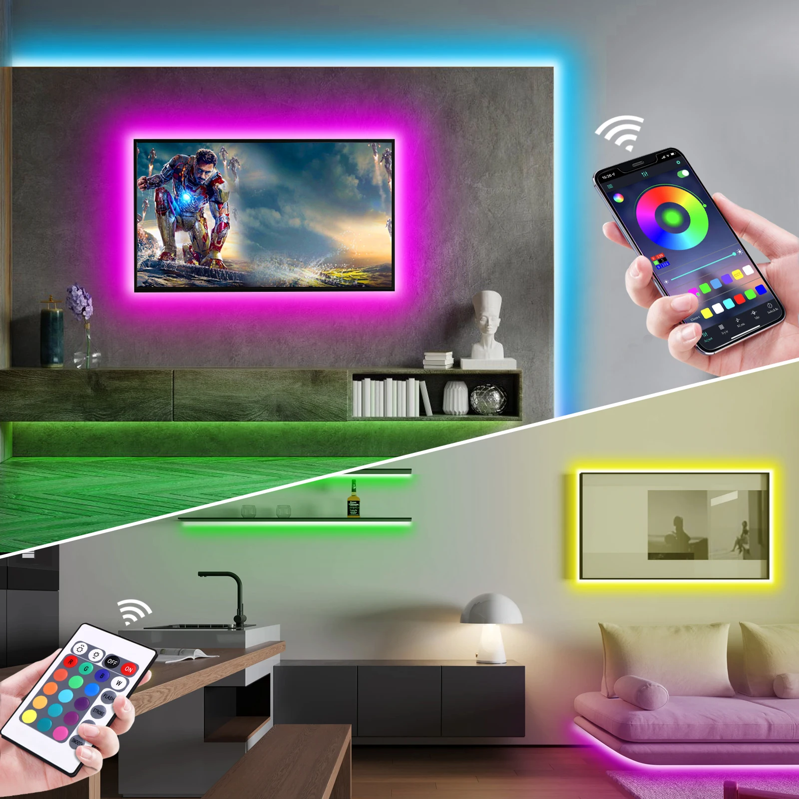 Tira de luces LED de neón RGB  - Home Decor Free App reseña y precio